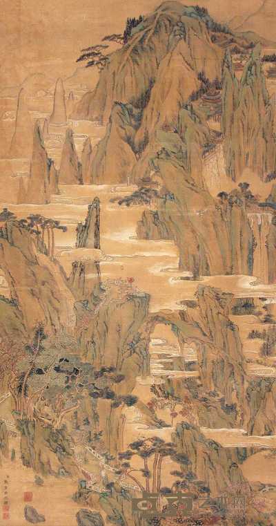 焦秉贞(款) 山水 立轴 87×46cm